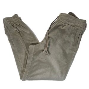 Express Velour Pants Womens Small Tan Soft Lounge Sweatpants Comfy Joggers